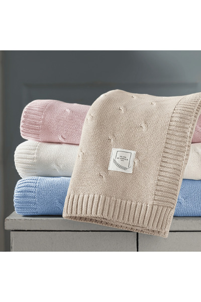 Miespiga Cotton Knitwear Knitted Baby Blanket Sycamore