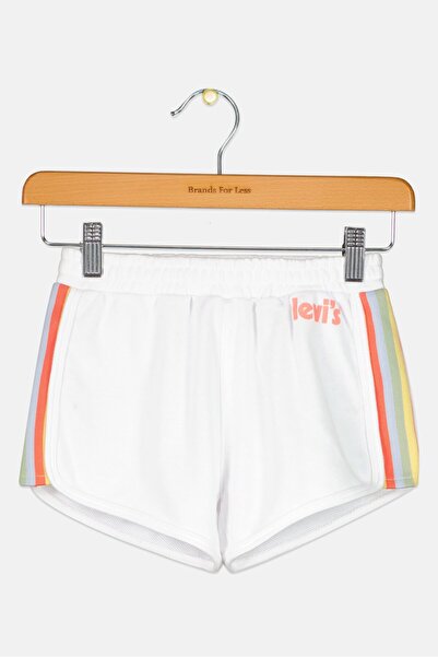 Levi's Kids Girl Brand Logo Knit Shorts, White