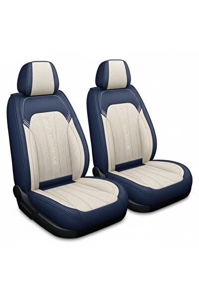 NO BRAND Set de huse pentru scaune auto, piele Nappa, scaune față și banchetă spate, pentru toate anotimpurile, albastru crem