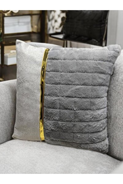 Keremhome غطاء وسادة مزخرف بخطوط مخملية فاخرة