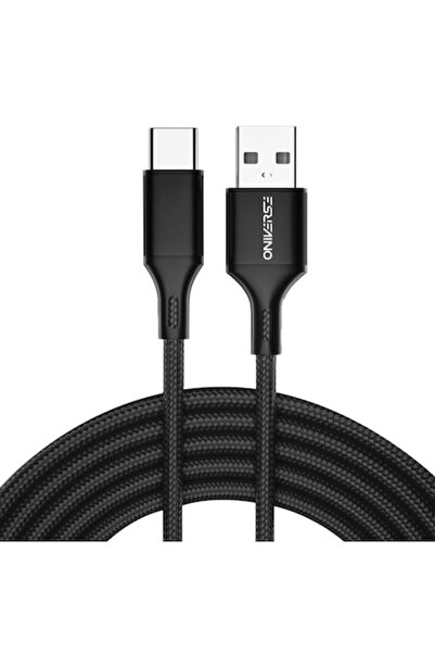 Oniverse Cablu de date pentru telefon USB-A la USB-C 3m, negru, 2.4A, durabil