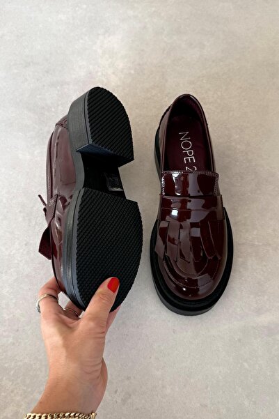 nope21shoess Ерос Бургундия Лоуфър от естествена кожа