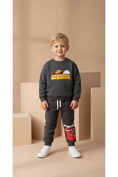 Little Miny Kids طقم ملابس للأولاد من القطن بنسبة 100% بنمط ماكوين بلون مدخن