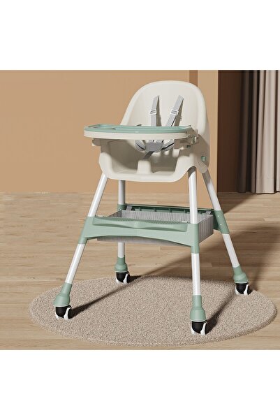 Flippy High Chair for Babies and Children Flippy, with Wheels, Telescopic, Foldable, Adjustable Table, Foot
