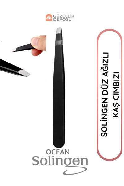 Güzellik Deposu Solingen Premium Kalite Düz Ağızlı Kaş Kirpik Cımbızı
