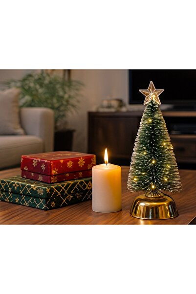 MİMOZA PARK 1 Adet LED Işıklı Mini Çam Ağacı Dekoratif Masaüstü Lamba Ağaç Ev...