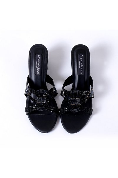 crystalicious Emily Women Sparkly Heels Handcrafted Comfort for Party, Wedding & Evening Events