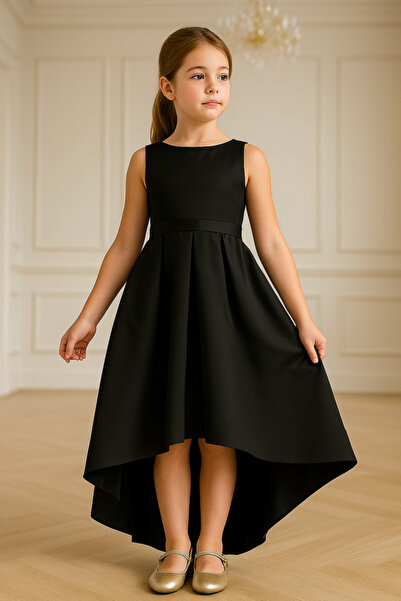 LilyMoon Rochie de seară din satin pentru fete – Model prințesă Rochie de abs...