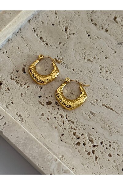 FIERA JEWELRY Etnik Gold Altın Kaplama Çelik Kadın Küpe