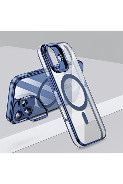 Gpack iPhone 17 uyumlu Kılıf Wlons Magsafeli Renkli Çerçeve Standlı Efsane Ka...