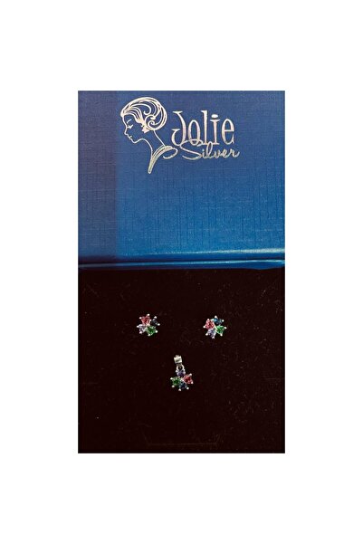 Crocodileskids 925 Silver Set, Leski Silver, 4 Petals Colorful Flower