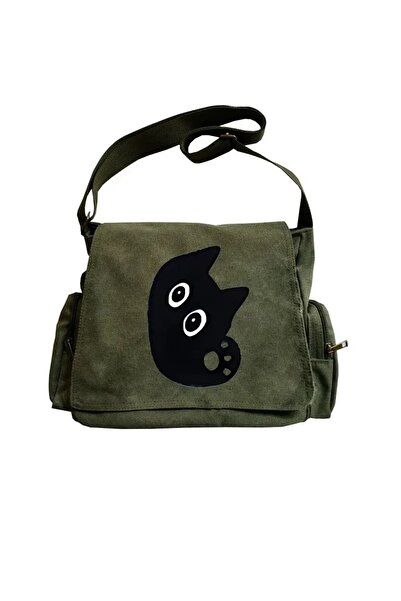 Toum حقيبة ماسنجر للجنسين مطبوعة بطبعة Cat Seriouse