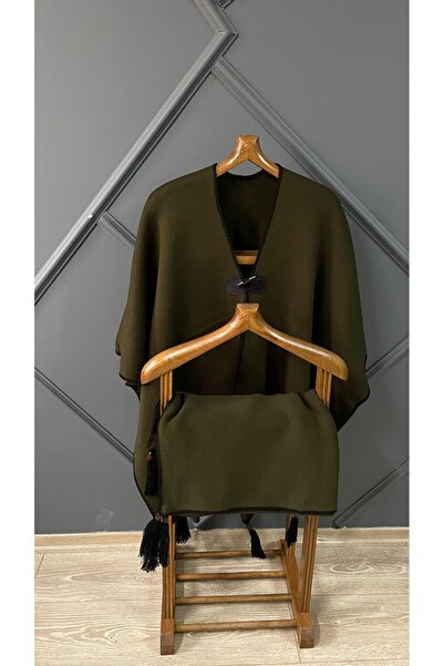 LORENDA Yumuşak İmameli Kışlık Panço Omuz Şal