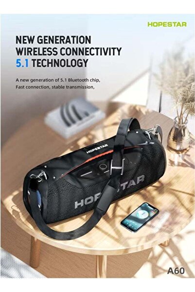 Hopestar مكبر صوت A60 محمول بتقنية البلوتوث، 60 وات، جهير عميق، TWS، وقت تشغيل طويل، مقاوم للماء IPX6