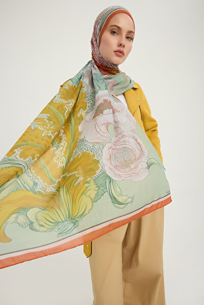 ipekistanbul Σάλι με σχέδιο Efilia - Κοραλλιογενής Κήπος - Πλακάκι