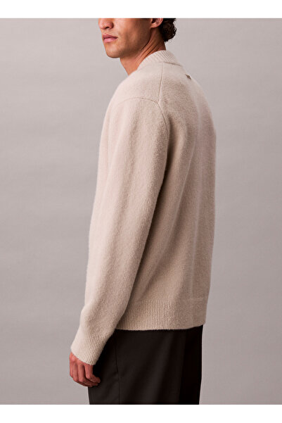 Calvin Klein Bisiklet Yaka Normal Kahve Erkek Kazak LV04LD309GNSU_LS BOMBER CASHMERE BL