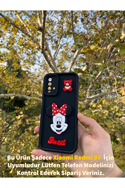 Merwish Xiaomi Redmi 9T Uyumlu 3D Minnie Figürlü Darbe Korumalı Silikon Kılıf...