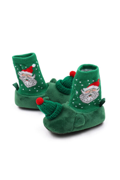 BebeNou Ghete verzi cu șosetă - Moș Crăciun MDBMB3121-2-cd1