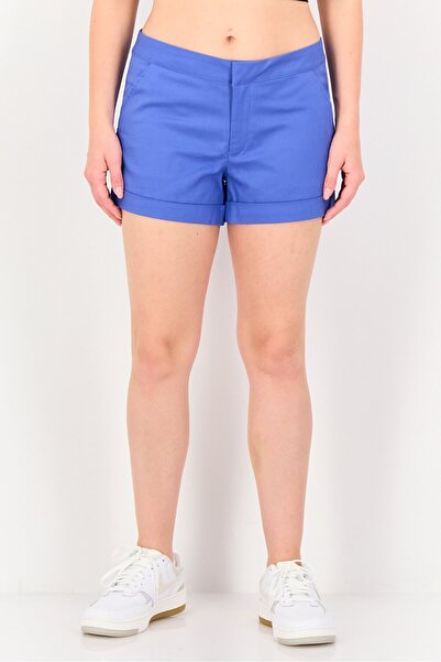 adidas Women Brand Logo Outdoor Shorts, Blue