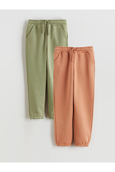 LC Waikiki Lcw Kids Brown Elastic Waist Boys Jogger Tracksuit Bottom 2-Piece