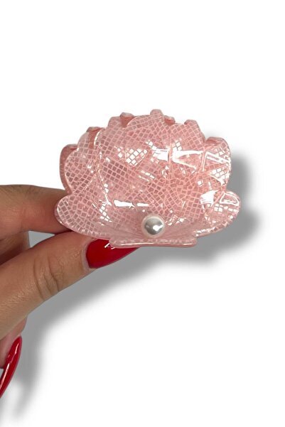 TAKIŞTIR Pink Color Sea Shell Figured Bone Mini Clasp Buckle