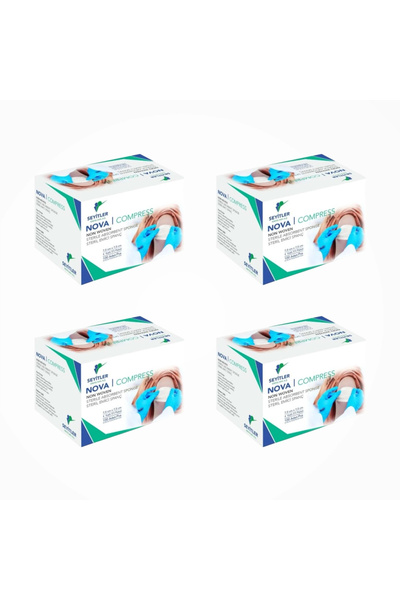 Seyitler Nova Nonwoven Kompres Steril 7,5cm x 7,5cm Spanç 100'lü Kutu - 4 Kutu