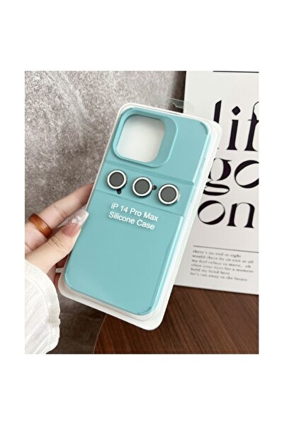 Flippy Husa pentru iPhone 15 Pro, Flippy, Silicon Lichid, Microfibra, Lentile Fosforescente Camera, Blue