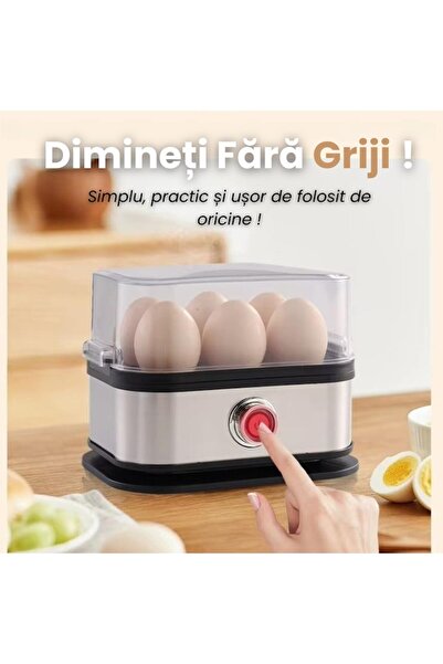 ömya Egg Boiler 6 Pieces, With Automatic Shut-Off, PTC Heating, Versatile For Hard Boiled Eggs, Medium