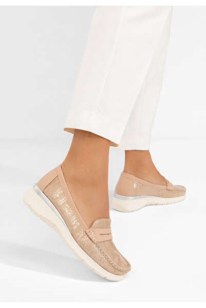 B T Shoes Mocasini dama Martinea aurii