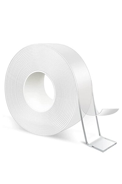 Edman Bandă adezivă nano rezistentă, dublu adezivă, silicon transparent, 2 mm x 3 cm x 1 m