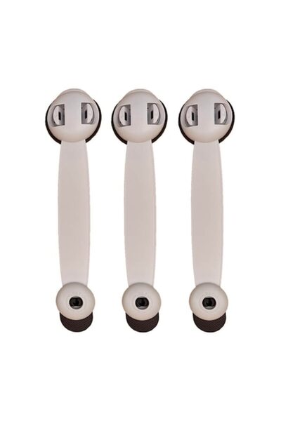 Edman Set de 3 încuietori de siguranță pentru copii pentru uși, sertare și dulapuri, adeziv 3M, încuietoare dublă, alb/negru