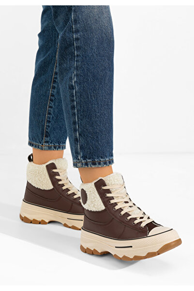 B T Shoes Γυναικεία sneakers αστραγάλο Oziana καφε