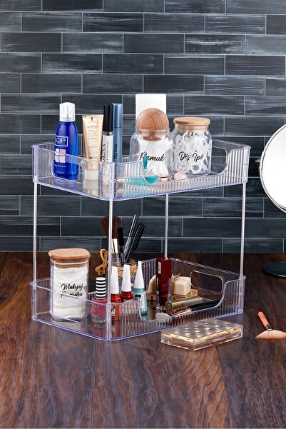 Asilmax 2 katlı makyaj organizeri, makyaj rafı