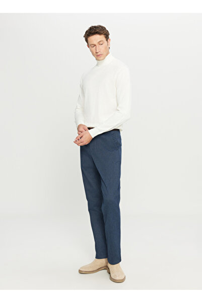 ALTINYILDIZ CLASSICS Normal Waist Regular Leg Regular Fit Navy Blue Men's Trousers Ace001261485_Lac