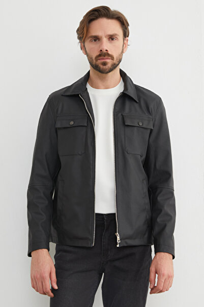 Fulla Moda Cepli Suni Deri Ceket