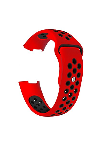 Edman Sport Strap for Fitbit Charge 3/4, Size S, Red/Black