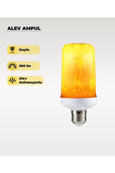 AC AYDINLATMA 7W Alev Efektli Dekoratif Led Ampul - E27 Duy