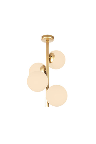 Squid Lighting Lampă suspendată Owl Gold, Squid Lighting, fier și sticlă, 32x15x53 cm, E27, 4 becuri, max. 100 W