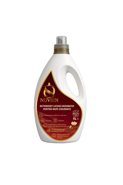 Nuvien Liquid enzymatic detergent for colored laundry, 125 washes, scent inspired by scandal, 5l
