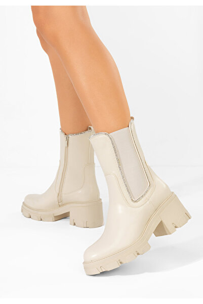 B T Shoes Γυναικεία Μποτάκια Justine μπεζ