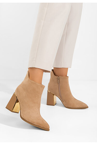 B T Shoes Μποτάκια με χοντρό τακούνι Savrina χακι