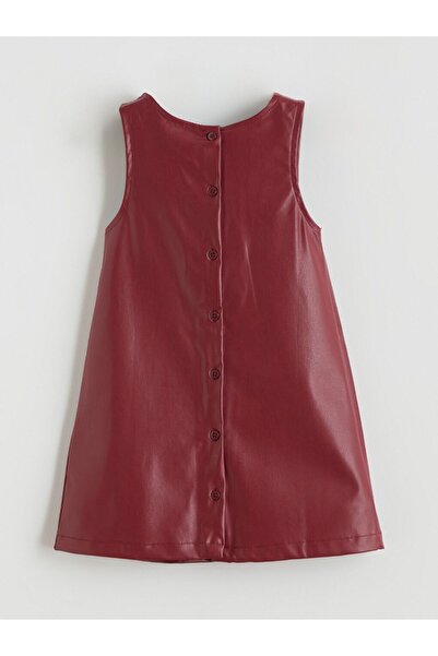 LC Waikiki LCW Kids Fiyonk Detaylı Deri Görünümlü Kız Çocuk Elbise ve Külotlu Çorap