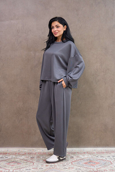 KÜÇÜĞÜM BUTİK Gray Casual Double Set