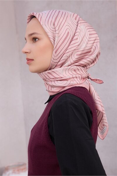 Belli Geometrik Desen Twill İpek Eşarp 4209D