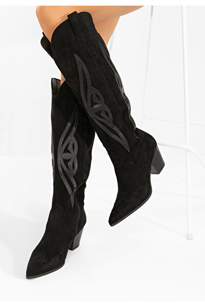 B T Shoes Kavria women's black cowboy boots