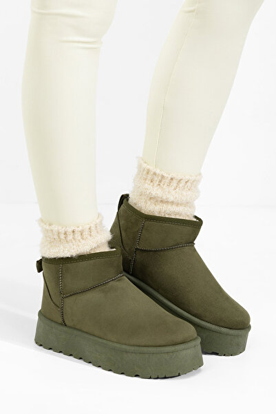 B T Shoes Zenaria green platform ogg boots