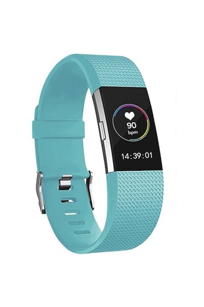 Edman Silicone Strap for Fitbit Charge 2, Size L, Turquoise