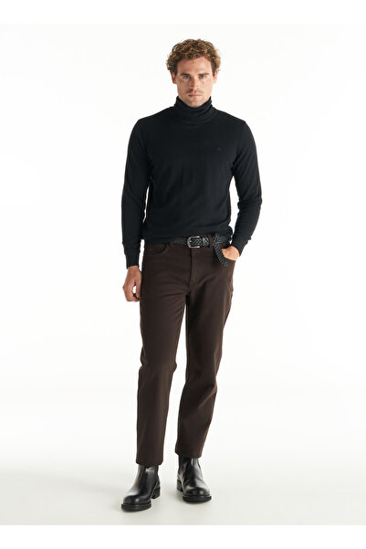 Ted Baker Normal Bel Slim Tapered Paça Tapered Fit Kahve Erkek Pantolon TBMRTR1019