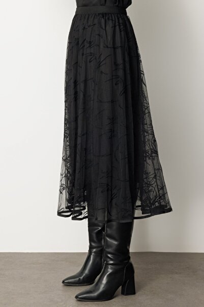 Ekol Fusta din tul cu model catifea