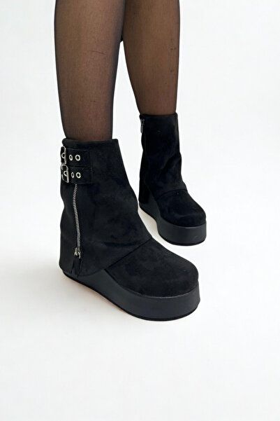 inizio Μαύρες σουέτ Γυναικείες Μπότες με τακούνι V4246